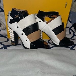 Fendi Layered Pyramid Stud-Heel Pumps